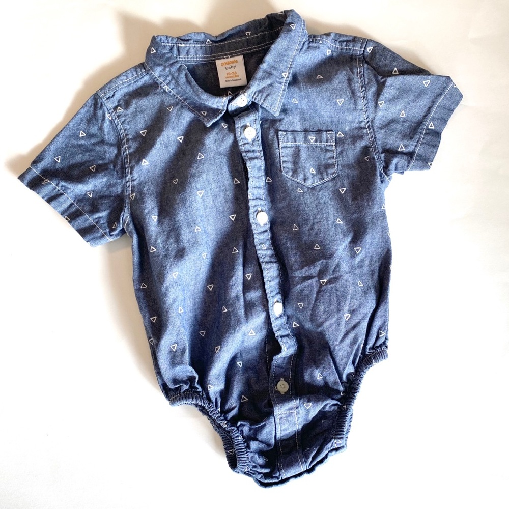 Baby Boy Dressy Casual Chambray Button-Down Onesie